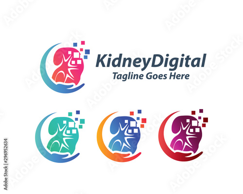 Creative Kidney Care logo Template, Health Kidney logo design