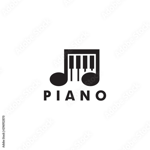 Piano logo design vector template