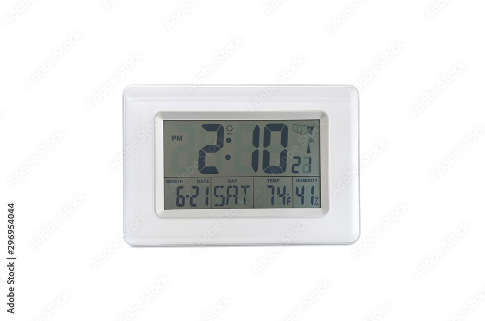 Radio-controlled clock isolated on white background Radio-controlled clock isolated on white background