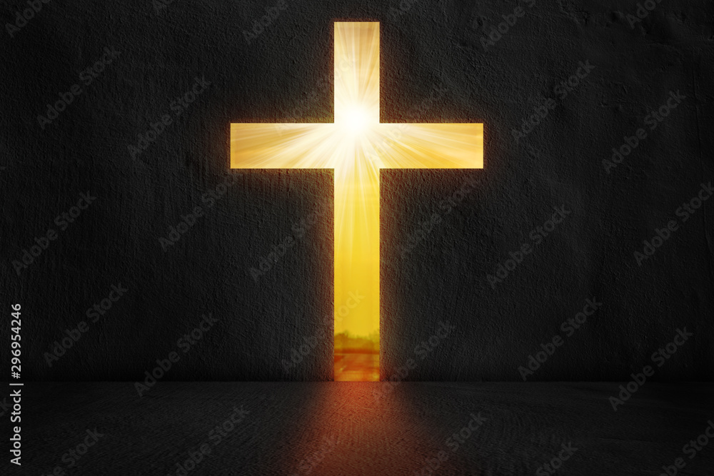 © OFC Pictures - Cross shaping door in a dark room