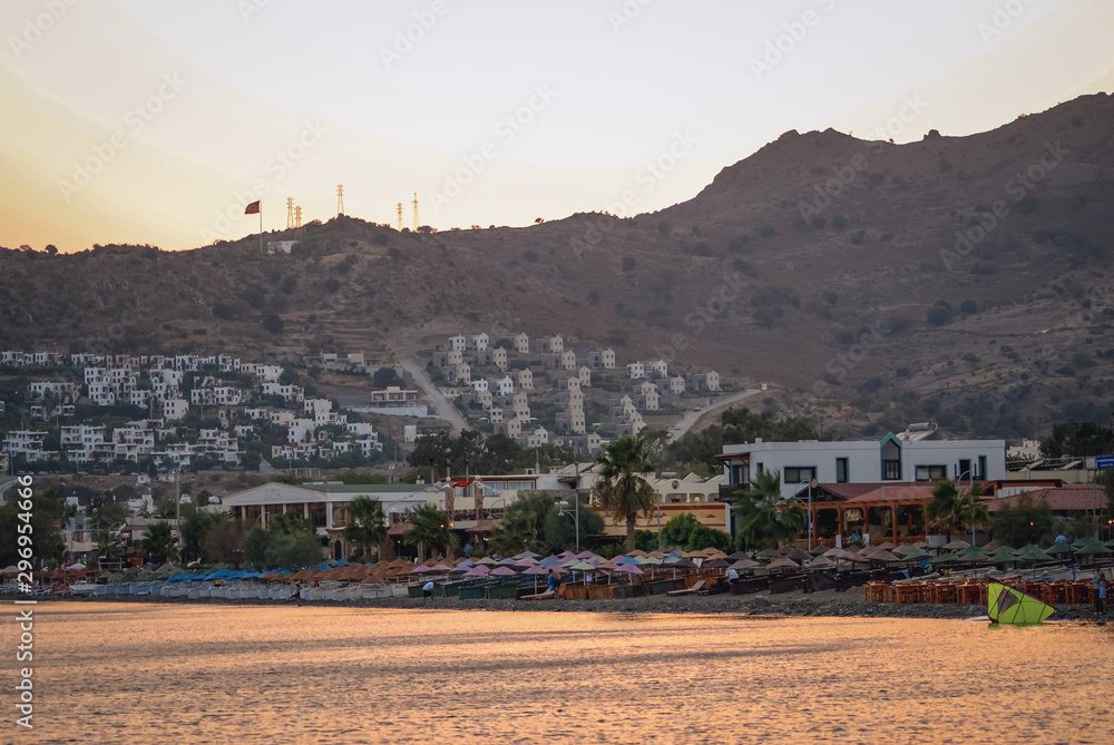 Obraz premium Ortakent Yashi beach over Aegean Sea near Bodrum city in Mugla Province, Turkey