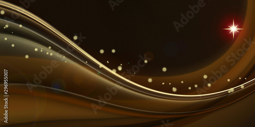 Abstract background for design with golden brown wave.