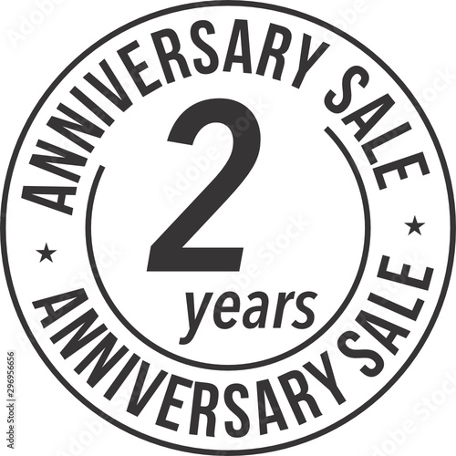 2 Years Anniversary Sale Badge Stamp SVG
