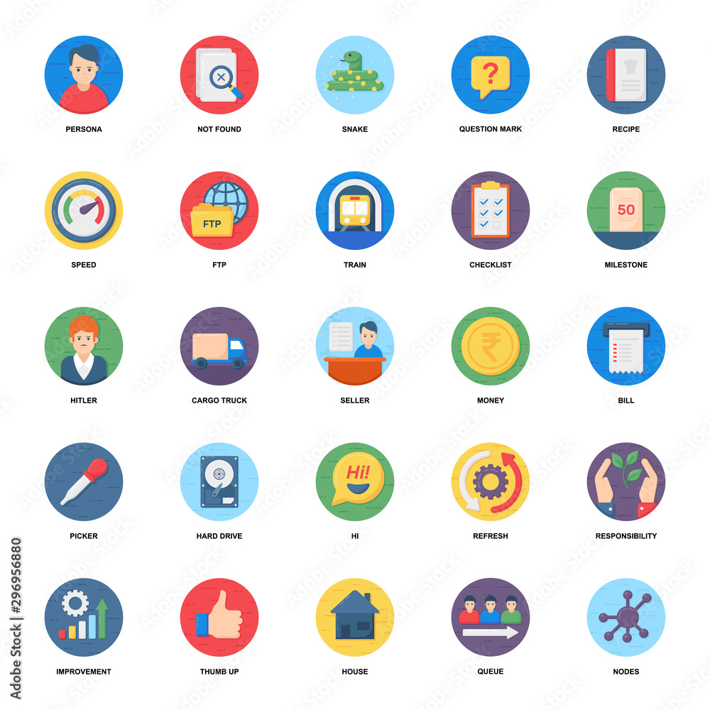 Business Management Flat Icons Pack Business Management Flat Icons Pack
