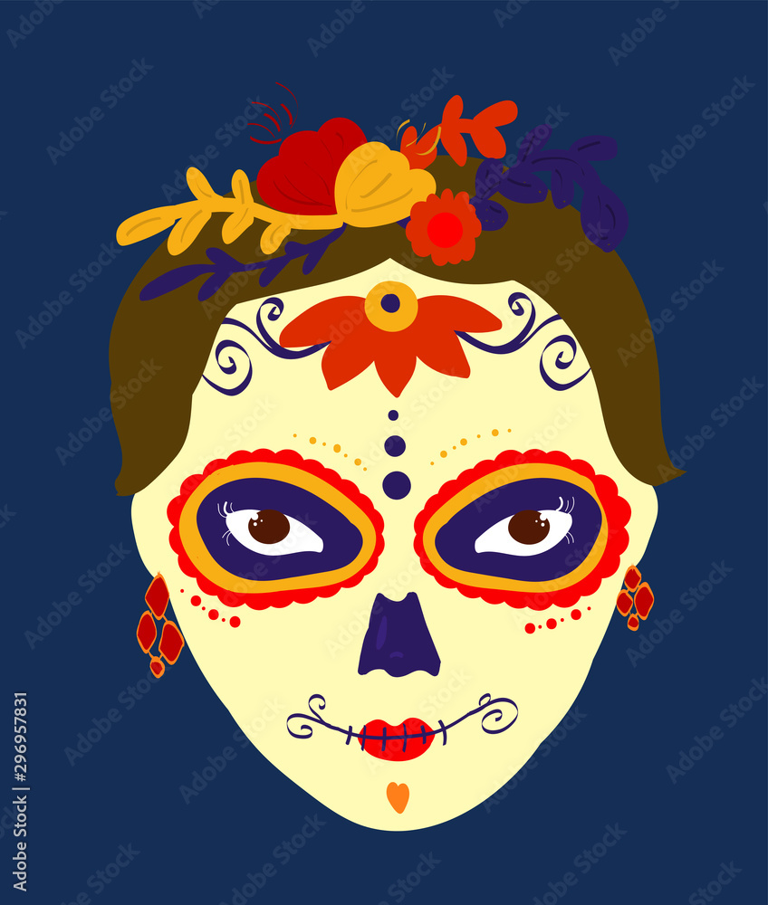 illustration of a mask muertos