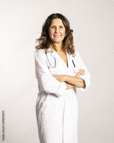 Female doctor with white coat