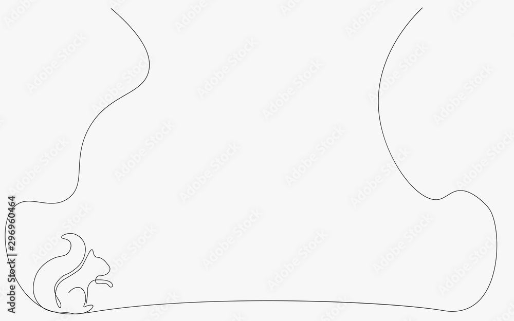 Forest background landscape with squirrel, vector illustration Forest background landscape with squirrel, vector illustration