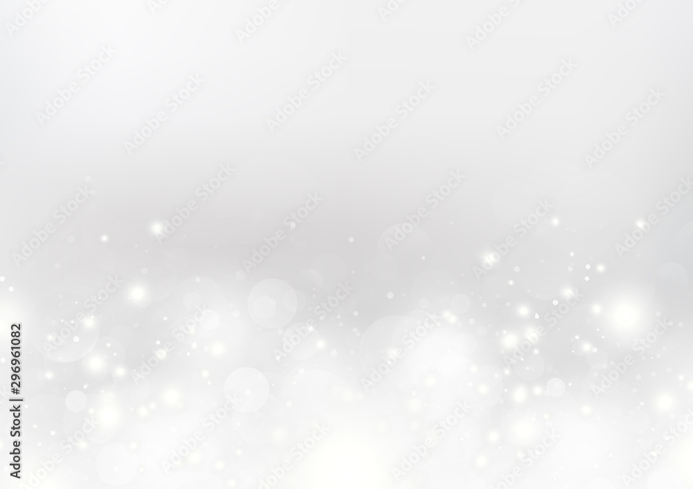 White abstract, silver Bokeh background, winter luxury, Merry Christmas, seasonal holiday vector illustration White abstract, silver Bokeh background, winter luxury, Merry Christmas, seasonal holiday vector illustration