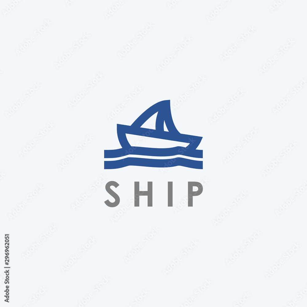 Abstract ship logo design. boat sea icon illustration vector Abstract ship logo design. boat sea icon illustration vector
