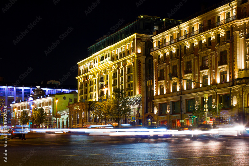 Φωτογραφία The city of Moscow at different times of the year in the night light
