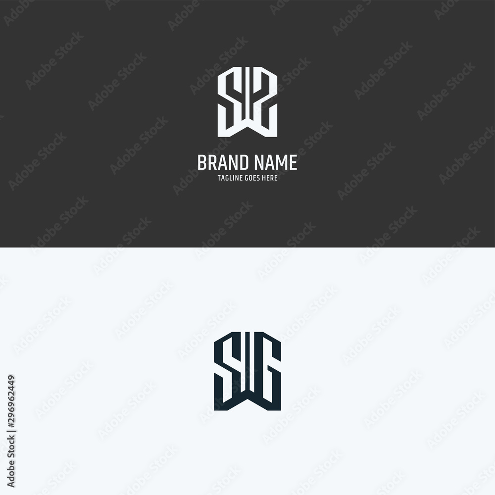 Obraz premium SS SG monogram Logo Set modern graphic design, Inspirational logo design for all companies. -Vectors