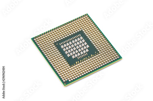 Computer processor CPU isolated on white background photo