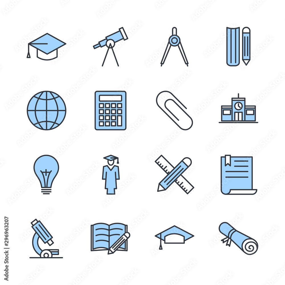 Education set icon template color editable. academic school pack symbol vector sign isolated on white background. Education Plan icons vector illustration for graphic and web design. Education set icon template color editable. academic school pack symbol vector sign isolated on white background. Education Plan icons vector illustration for graphic and web design.