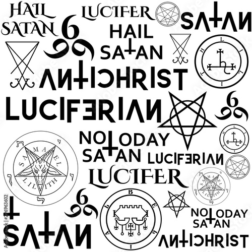 Wiccan symbols and sigils background
