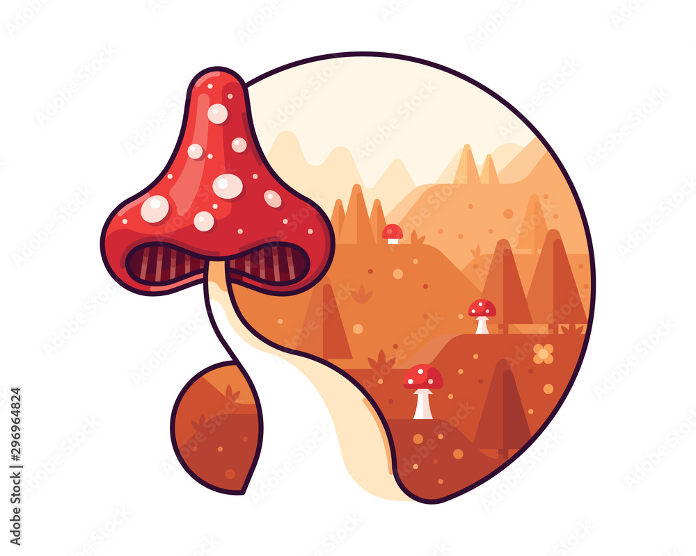 Amanita magic mushroom vector illustration Amanita magic mushroom vector illustration