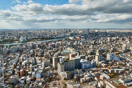 View of a Tokyo neighbourhood from above