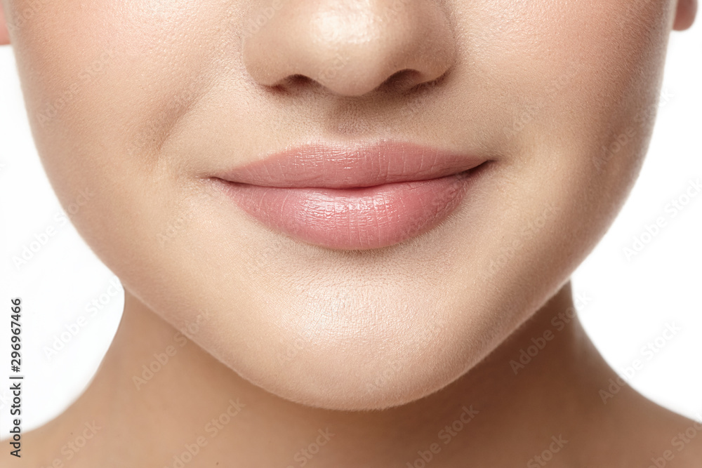 close-up smile lips on a white background close-up smile lips on a white background