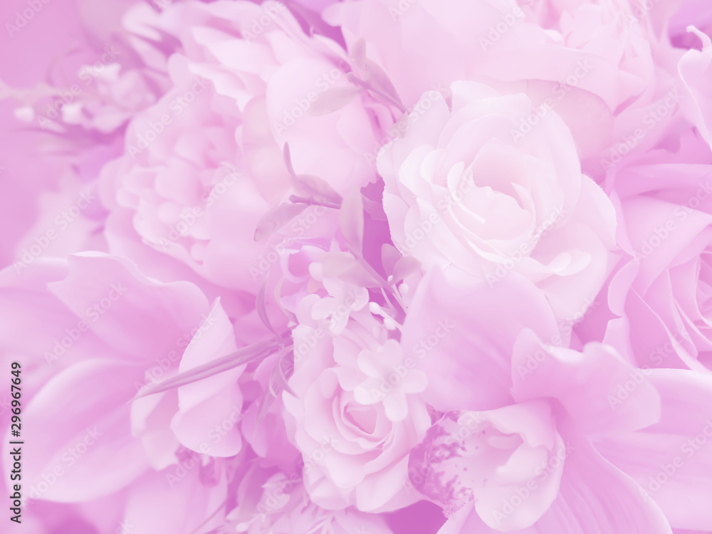 Blurred of rose flowers pink blooming. in the pastel color style for background. Blurred of rose flowers pink blooming. in the pastel color style for background.