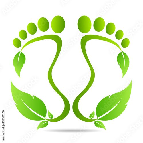 footprints of green leaves organic health and beauty care design 