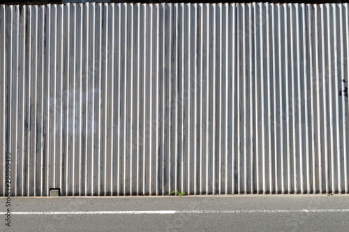 street wall background ,Industrial background, empty grunge urban street with warehouse brick wall