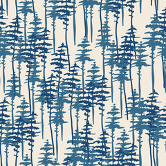 Papier peint photo Paysage patrons Forêt conifères pins sapins persistants  © Belus