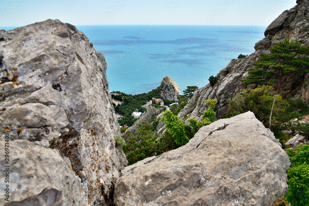 Beautiful mountain landscape with cliff Divo in Crimea