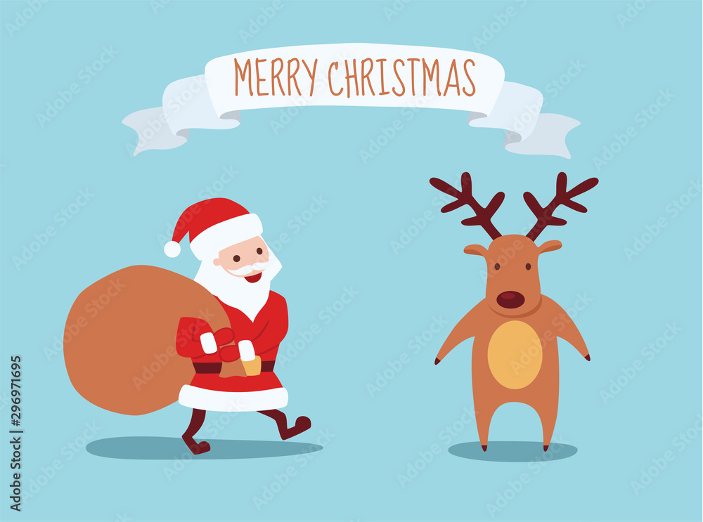 Cute hand drawn Christmas holiday characters collection. Vector eps10.