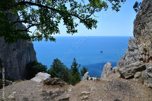 Beautiful mountain landscape with rocks in Crimea