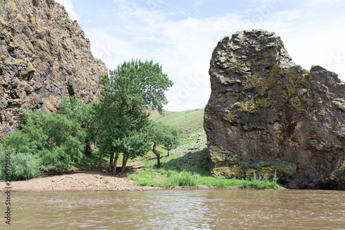 Mongolian landscape along river Ider photo