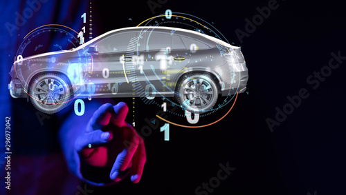 digital car technology smart in virtuel room © vegefox.com