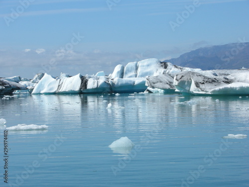 Iceland, glacial lake with iceberg