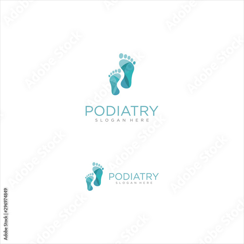 Podiatry Logo Isolated on white background . Foot Care Logo Icon Design . Foot Print Logo .