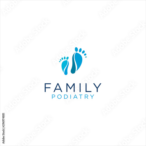 Family Podiatry Logo .  Podiatry Logo Isolated on white background . Foot Care Logo Icon Design . Foot Print Logo .