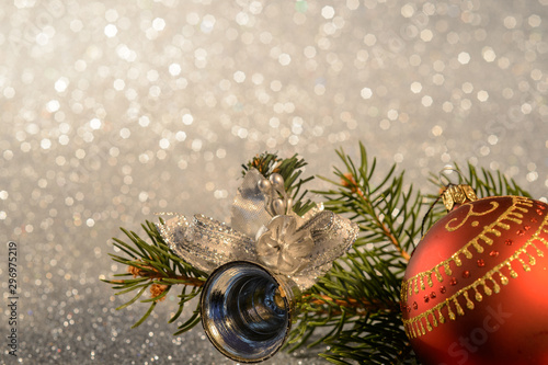  christmas composition on bokeh background9 photo