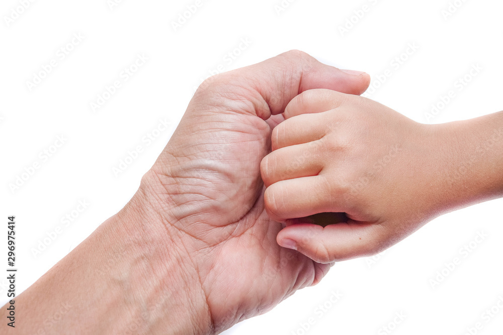 Little hand kid and father hand hold on , love and family concept. Little hand kid and father hand hold on , love and family concept.