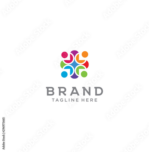 Healthcare cross logo . Medical Group Logo Icon Design . Group Logo Design Template Vector . Teamwork And Community Logo Template Vector . 