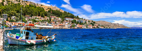 Fototapeta Naklejka Na Ścianę i Meble -  Idyllic traditional fishing villages of Greece - beautiful Lagkada in Chios island