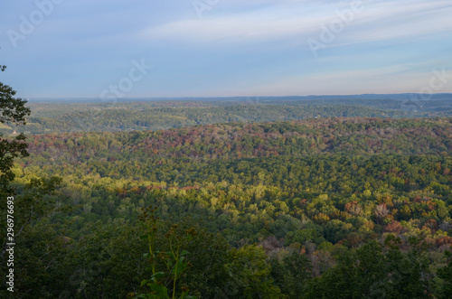 Looking over the valley from the top of Morrow Mountain State park North Carolina
