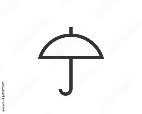 Umbrella icon vector. Rain protection. Concept for insurance company. Black and white silhouette flat design