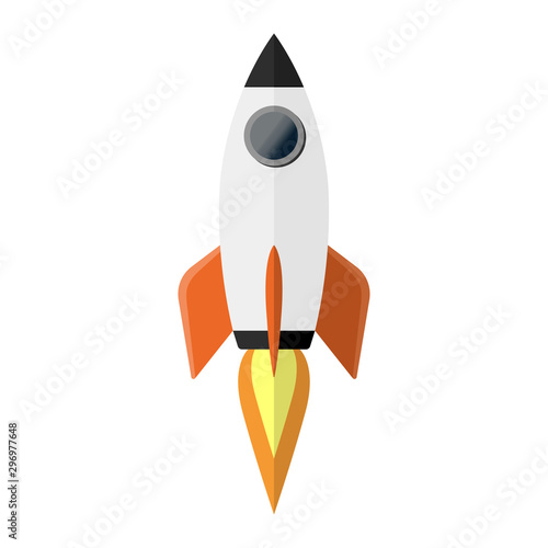 Rocket isolated on white background,Vector Rocket is used as a concept in business and marketing.