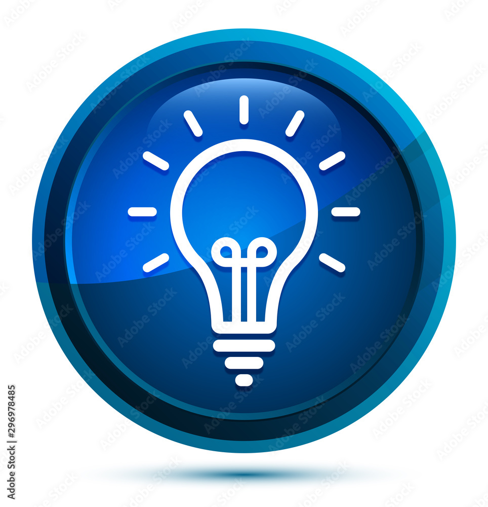 Lightbulb icon elegant blue round button illustration Lightbulb icon elegant blue round button illustration
