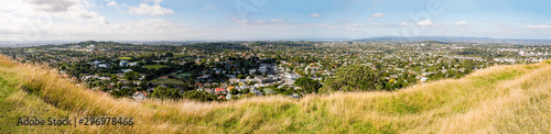 Volcano crater in Auckland, New Zealand photo