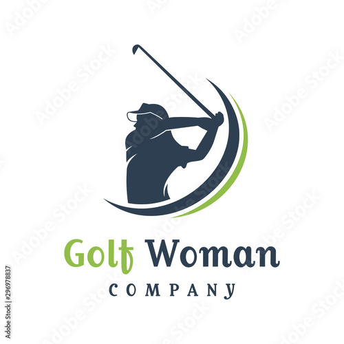 women's golf sports logo design