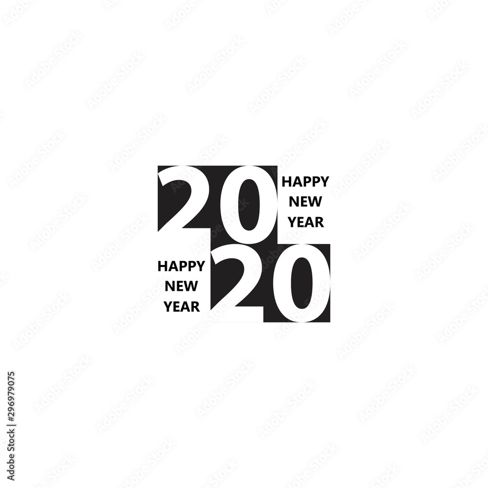 Happy new year 2020. Vector logo icon template Happy new year 2020. Vector logo icon template