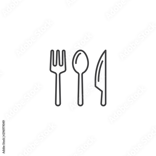 Fork, spoon, knife. Vector icon template
