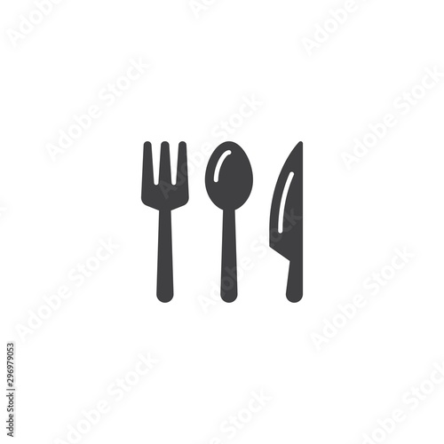 Fork, spoon, knife. Vector icon template