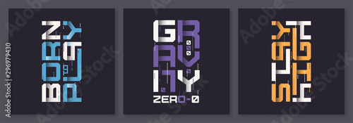 Set of graphic modern t-shirt vector designs, typography