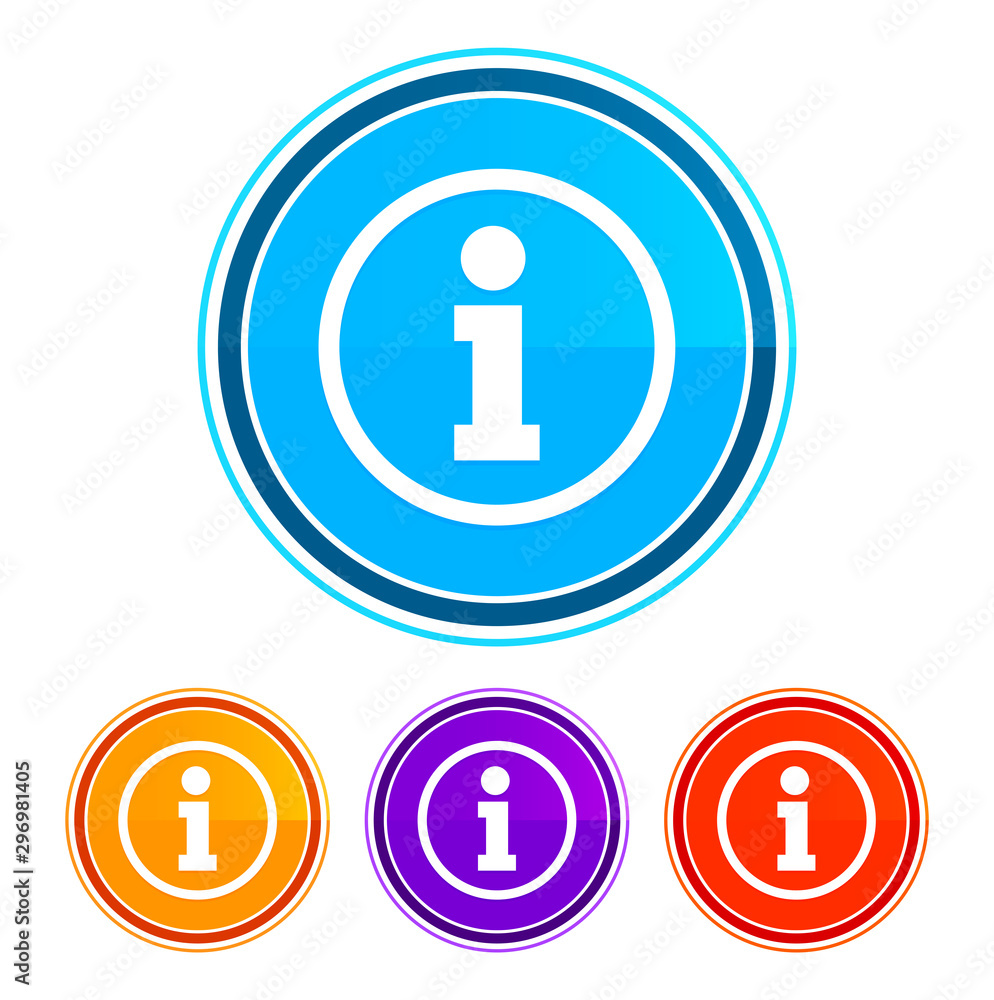 Info icon flat design round buttons set illustration design Info icon flat design round buttons set illustration design