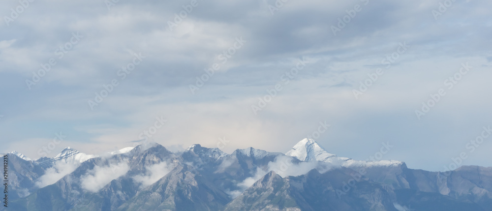 Canada, Mountains, snow, sky, Alberta, North, Winter