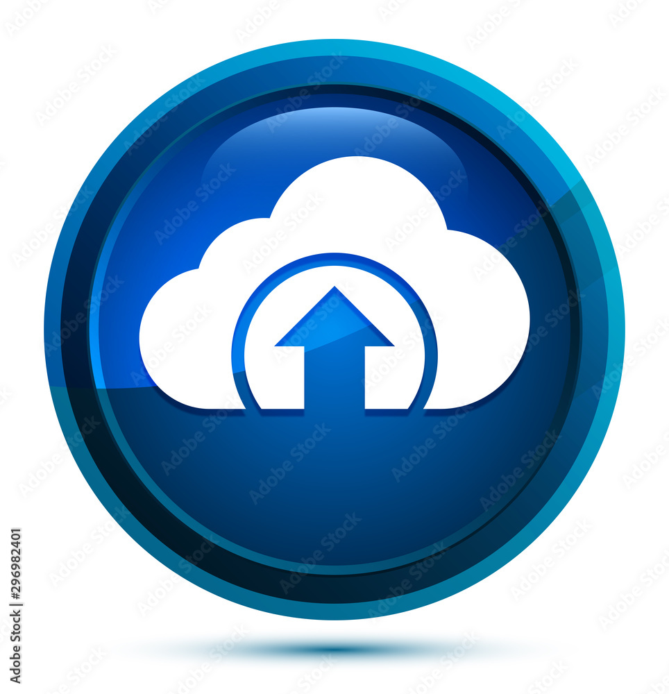 Cloud upload icon elegant blue round button illustration Cloud upload icon elegant blue round button illustration
